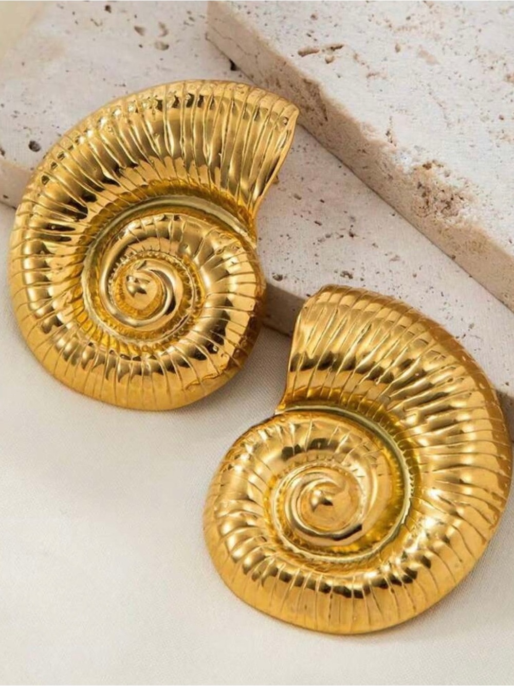Oceanus GOLD SNAIL EARRINGS